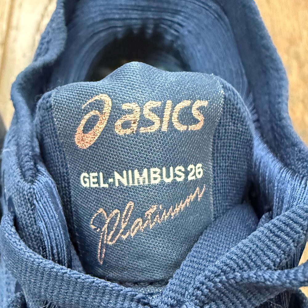 ASICS Gel Nimbus 26 Women's Navy Blue and Rose Gold Running Shoes size 7 - Picture 5 of 14